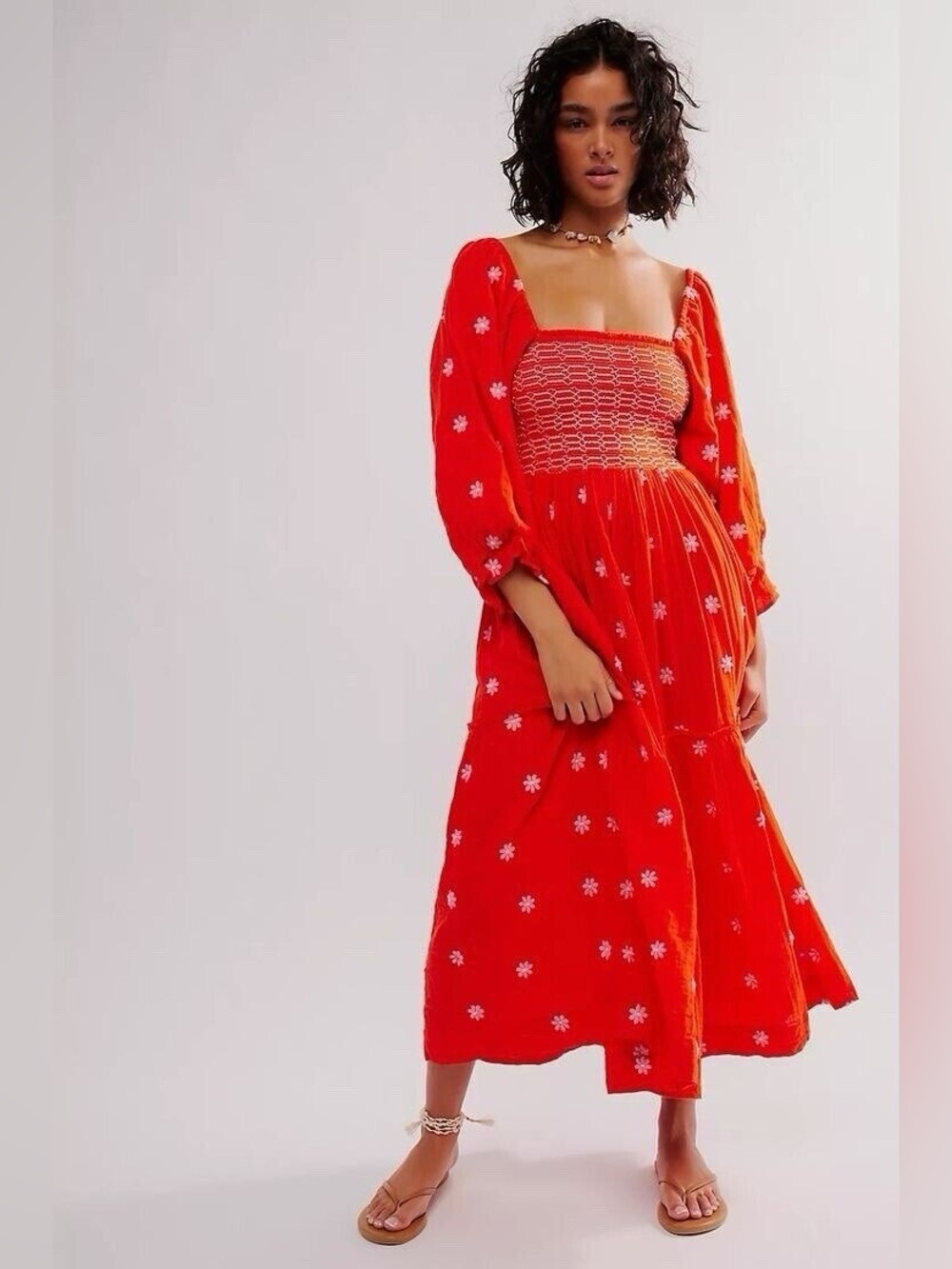NWT MSRP $168 Free People Dahlia Embroidered Maxi Dress